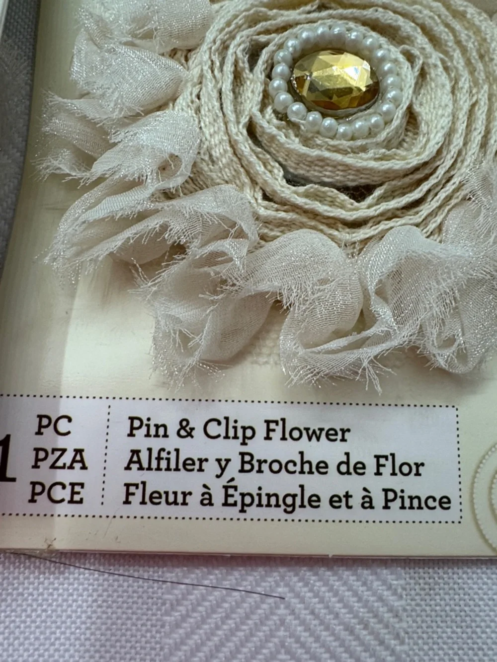Cream & Brown Fabric Floral Hair Clips - Set of 9 Decorative Accessories